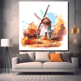 Painting by Numbers Landscape Painting Windmill