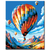Paint by numbers balloon in the Alps
