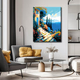 Painting by numbers house on the Mediterranean