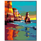 Painting by numbers Iceland beach