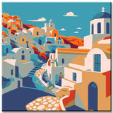 Painting by numbers Greece Santorini