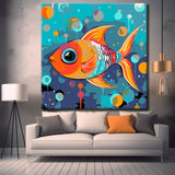 Painting by numbers for children Colorful fish