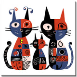 Painting by Numbers 3 Abstract Cats