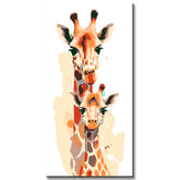 Painting by numbers for children Giraffe family
