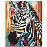 Zebra in paint by number style