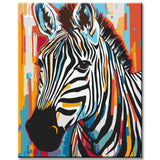 Zebra in paint by number style