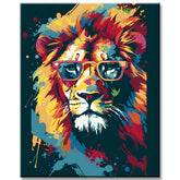 Lion with Sunglasses - Paint by Numbers
