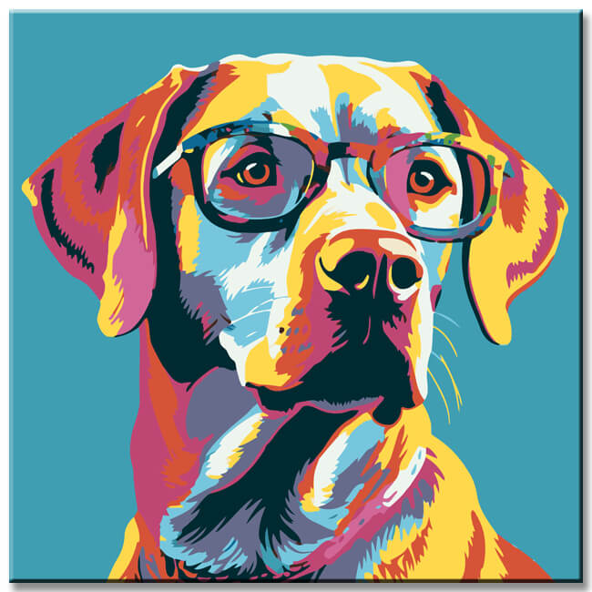 Pop Art Dog - Painting by Numbers