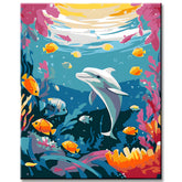 Playing Dolphin Painting by Numbers