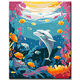 Playing Dolphin Painting by Numbers