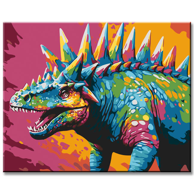 Pop Art Stegosaurus - Paint by Numbers