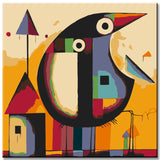Picasso Bird on Birdhouse - Painting by Numbers