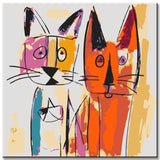 Picasso-inspired Dog and Cat - Paint by Numbers Sketch