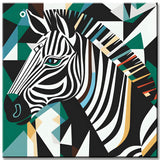 Abstract Zebra Paint by Numbers Cubism