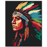Portrait Native American Tribe Painting by Numbers