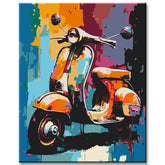 Vespa in art style - painting by numbers