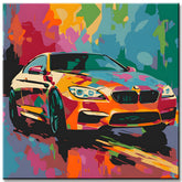 Car Portrait in Art Style Painting by Numbers