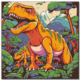 Painting by numbers for children: Dino in the jungle