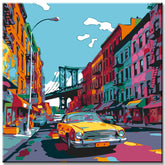Painting by Numbers: Taxi in New York City Brooklyn