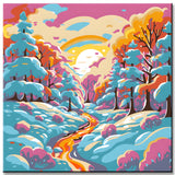 Painting by Numbers Winter Landscape At Sunset