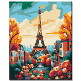 Painting by numbers: Eiffel Tower in autumn