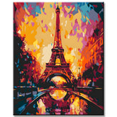 Paint by Numbers Eiffel Tower with Sunset