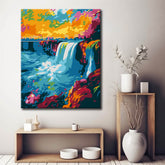 Painting by Numbers Iceland Colored Waterfall