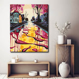 Painting by numbers: creative picture of a river