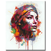 Painting by Numbers Woman Portrait Abstract in Color