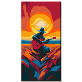 Painting by Numbers Guitar Player in The Sunset