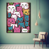 Paint by Numbers Abstract Painting Cats