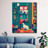 Painting by numbers: city apartment dog with woman