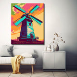Painting by numbers: windmill in color