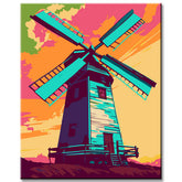 Painting by numbers: windmill in color