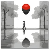 Paint by Numbers Black and White Red Balloon