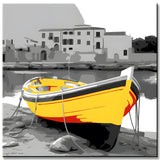 Paint by Numbers Black and White Yellow Rowboat