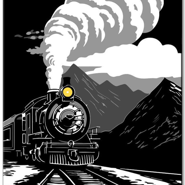 Steam locomotive - painting by numbers