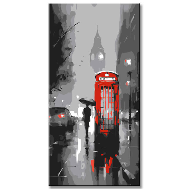 Paint by Numbers Red Telephone Box London