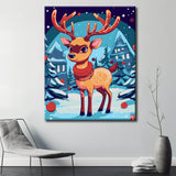 Painting by numbers for children deer