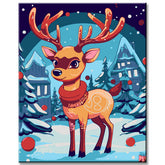 Painting by numbers for children deer