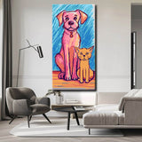 Painting by numbers for children dog and cat