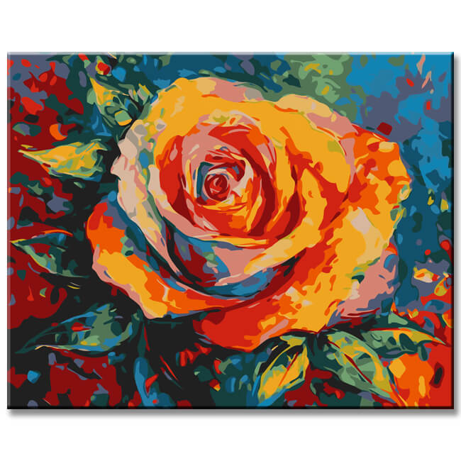 Rose blossom painting by numbers - shipping from DE