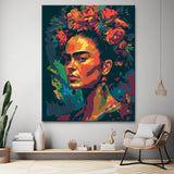 Painting Frida Kahlo style paint by numbers