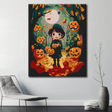 Paint by numbers for kids Halloween night