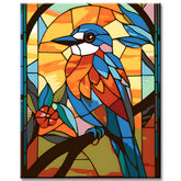 Colorful Bird Glass Art in Tiffany Style - Paint by Numbers