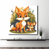 Painting by numbers for children Fox family