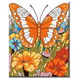 Paint by numbers butterfly orange