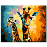 Baby giraffe in Afremov style - painting by numbers