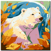 Colorful polar bear - painting by numbers