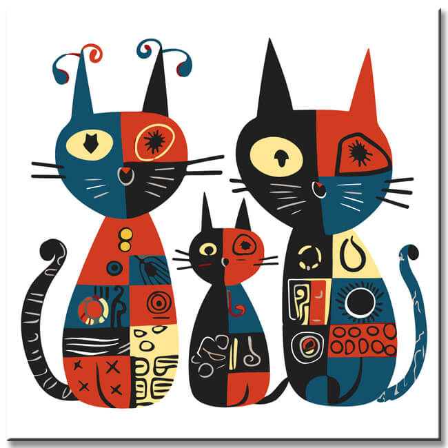Paint by numbers cat art